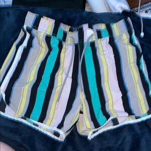 Forever 21 Multicolor Striped Swim Trunks